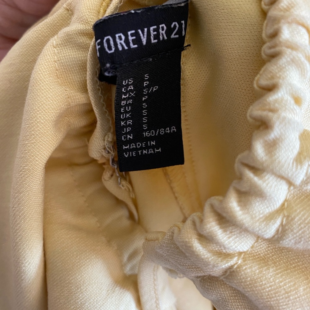 Forever 21 Light Yellow Ruched Dress - Picture 2 of 6